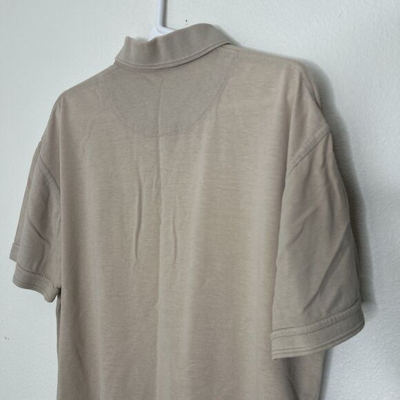 Redhead Bass Pro Mens Size L Tan Short Sleeve Button Collared Polo Shirt Cotton - Picture 6 of 6